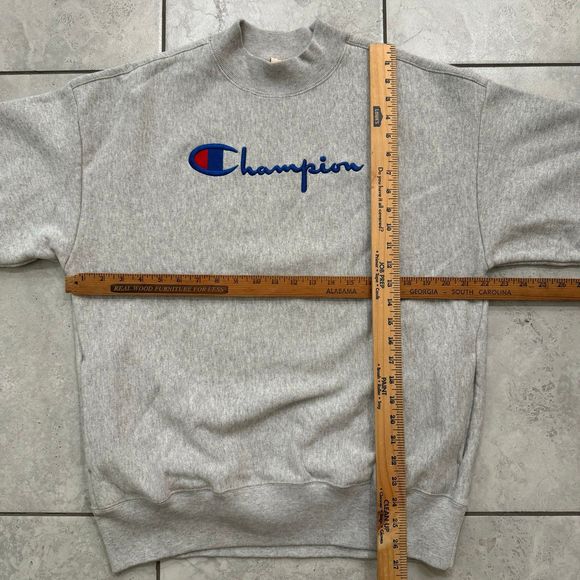 Champion Premium Reverse Weave Warm Up Size L Big Logo Crewneck Sweatshirt - Picture 8 of 8
